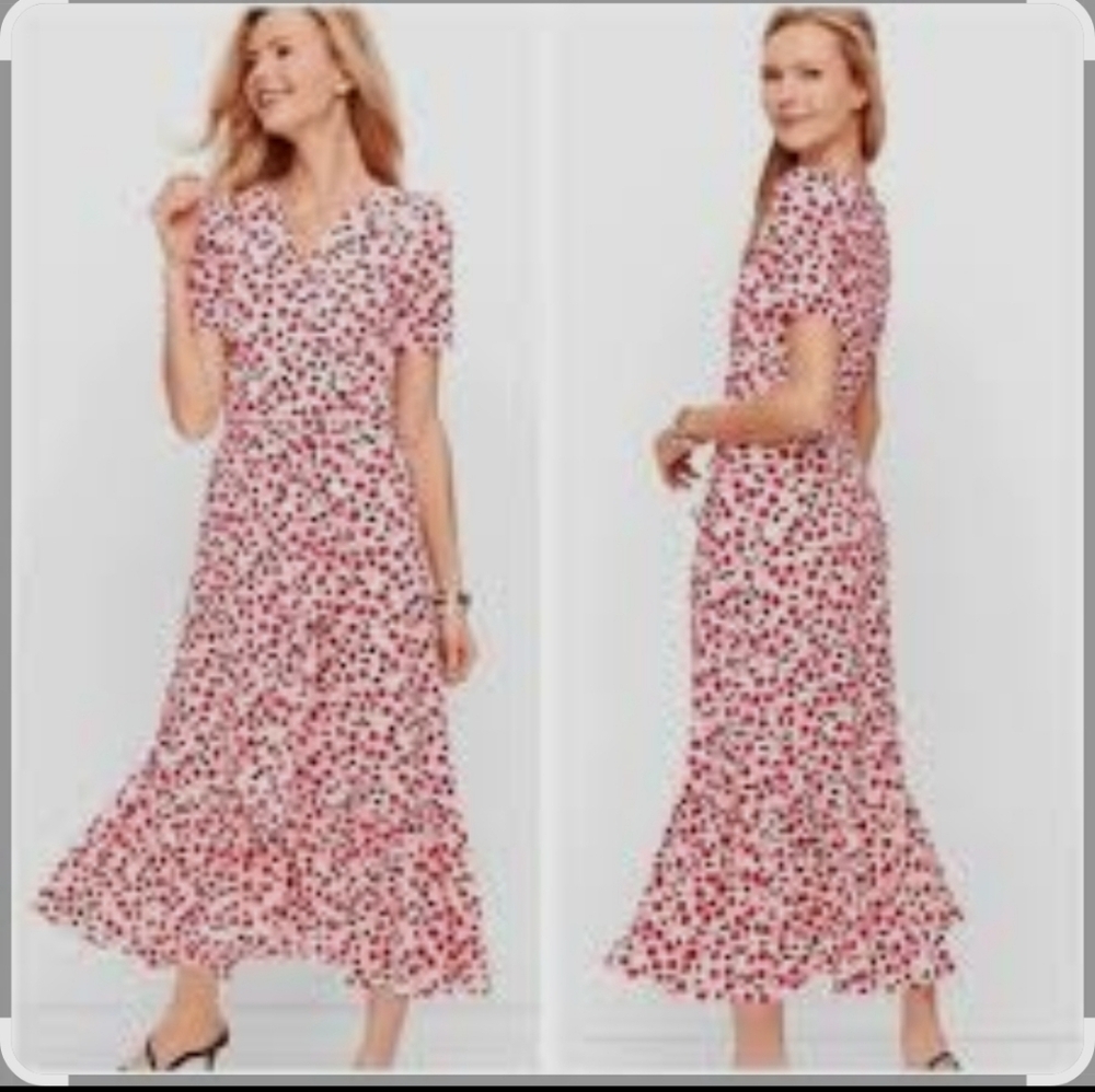 Talbots Red and White Floral Midi Dress - Picture 3 of 16